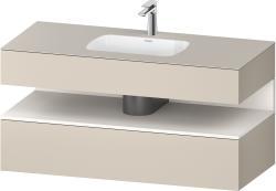 Duravit Studio F. A. Porsche Collection Ankastre lavabo tezgahlı dolap ünitesi ile birlikte 1200 mm Taupe Süper Mat QA4787084830010