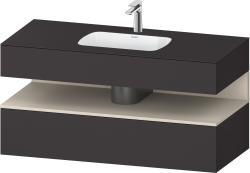 Duravit Studio F. A. Porsche Collection Ankastre lavabo tezgahlı dolap ünitesi ile birlikte 1200 mm Grafit Süper Mat QA4787083800000