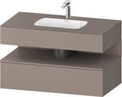Duravit Studio F. A. Porsche Collection Ankastre lavabo tezgahlı dolap ünitesi ile birlikte 1000 mm Bazalt Mat QA4786043430010