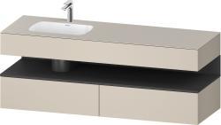 Duravit Studio F. A. Porsche Collection Ankastre lavabo tezgahlı dolap ünitesi ile birlikte 1600 mm Taupe Süper Mat QA4795049830000