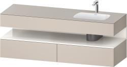 Duravit Studio F. A. Porsche Collection Ankastre lavabo tezgahlı dolap ünitesi ile birlikte 1600 mm Taupe Dekoru QA4796022910000