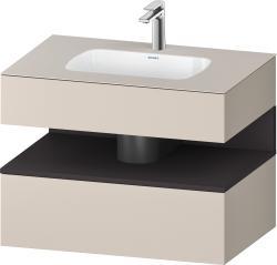 Duravit Studio F. A. Porsche Collection Ankastre lavabo tezgahlı dolap ünitesi ile birlikte 800 mm Taupe Dekoru QA4785080910000