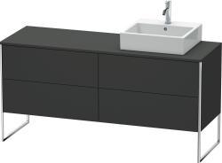 Duravit XSquare Yerden dolap ünitesi için tezgah 1600 mm Grafit Süper Mat XS4924R8080