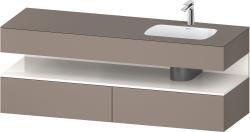 Duravit Studio F. A. Porsche Collection Ankastre lavabo tezgahlı dolap ünitesi ile birlikte 1600 mm Bazalt Mat QA4796022430010