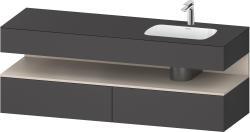 Duravit Studio F. A. Porsche Collection Ankastre lavabo tezgahlı dolap ünitesi ile birlikte 1600 mm Grafit Mat QA4796091490010