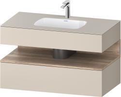 Duravit Studio F. A. Porsche Collection Ankastre lavabo tezgahlı dolap ünitesi ile birlikte 1000 mm Taupe Süper Mat QA4786055830000