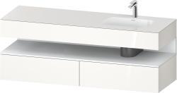Duravit Studio F. A. Porsche Collection Ankastre lavabo tezgahlı dolap ünitesi ile birlikte 1600 mm Beyaz (parlak) QA4796018220000