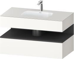 Duravit Studio F. A. Porsche Collection Ankastre lavabo tezgahlı dolap ünitesi ile birlikte 1000 mm Beyaz Süper Mat QA4786049840000