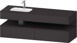 Duravit Studio F. A. Porsche Collection Ankastre lavabo tezgahlı dolap ünitesi ile birlikte 1600 mm Grafit Süper Mat QA4795080800000