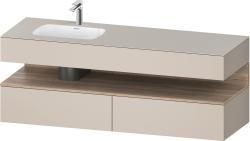 Duravit Studio F. A. Porsche Collection Ankastre lavabo tezgahlı dolap ünitesi ile birlikte 1600 mm Taupe Dekoru QA4795055910000