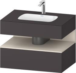 Duravit Studio F. A. Porsche Collection Ankastre lavabo tezgahlı dolap ünitesi ile birlikte 800 mm Grafit Süper Mat QA4785083800010