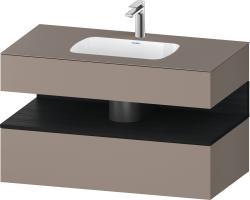 Duravit Studio F. A. Porsche Collection Ankastre lavabo tezgahlı dolap ünitesi ile birlikte 1000 mm Bazalt Mat QA4786016430010