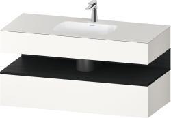 Duravit Studio F. A. Porsche Collection Ankastre lavabo tezgahlı dolap ünitesi ile birlikte 1200 mm Beyaz Süper Mat QA4787016840000