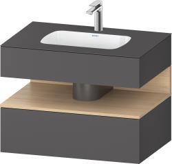 Duravit Studio F. A. Porsche Collection Ankastre lavabo tezgahlı dolap ünitesi ile birlikte 800 mm Grafit Mat QA4785030490000