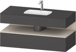 Duravit Studio F. A. Porsche Collection Ankastre lavabo tezgahlı dolap ünitesi ile birlikte 1200 mm Grafit Mat QA4787083490010