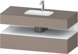 Duravit Studio F. A. Porsche Collection Ankastre lavabo tezgahlı dolap ünitesi ile birlikte 1200 mm Bazalt Mat QA4787018430000