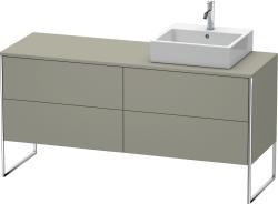 Duravit XSquare Yerden dolap ünitesi için tezgah 1600 mm Taş Grisi Saten Mat Lake XS4924R9292