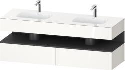 Duravit Studio F. A. Porsche Collection Ankastre lavabo tezgahlı dolap ünitesi ile birlikte 1600 mm Beyaz (parlak) QA4797049220000
