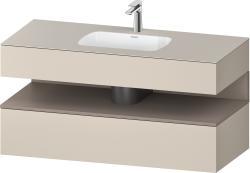 Duravit Studio F. A. Porsche Collection Ankastre lavabo tezgahlı dolap ünitesi ile birlikte 1200 mm Taupe Süper Mat QA4787043830010