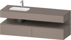 Duravit Studio F. A. Porsche Collection Ankastre lavabo tezgahlı dolap ünitesi ile birlikte 1600 mm Bazalt Mat QA4795043430010