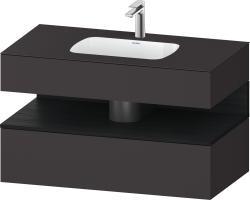 Duravit Studio F. A. Porsche Collection Ankastre lavabo tezgahlı dolap ünitesi ile birlikte 1000 mm Grafit Süper Mat QA4786016800010