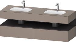 Duravit Studio F. A. Porsche Collection Ankastre lavabo tezgahlı dolap ünitesi ile birlikte 1600 mm Bazalt Mat QA4797080430000