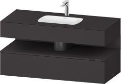 Duravit Studio F. A. Porsche Collection Ankastre lavabo tezgahlı dolap ünitesi ile birlikte 1200 mm Grafit Süper Mat QA4787080800000