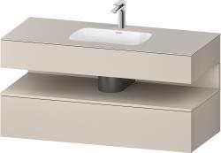 Duravit Studio F. A. Porsche Collection Ankastre lavabo tezgahlı dolap ünitesi ile birlikte 1200 mm Taupe Dekoru QA4787083910010