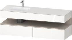 Duravit Studio F. A. Porsche Collection Ankastre lavabo tezgahlı dolap ünitesi ile birlikte Beyaz (parlak) Ön yüzey: Taupe Mat, Dekor, Gövde: Beyaz Parlak, Dekor, Tezgah: Bey QA4795091220010