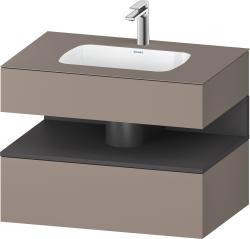 Duravit Studio F. A. Porsche Collection Ankastre lavabo tezgahlı dolap ünitesi ile birlikte 800 mm Bazalt Mat QA4785049430010