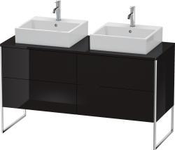 Duravit XSquare Yerden dolap ünitesi için tezgah 1400 mm Parlak Siyah XS4926B4040