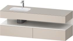 Duravit Studio F. A. Porsche Collection Ankastre lavabo tezgahlı dolap ünitesi ile birlikte 1600 mm Taupe Dekoru QA4795022910000