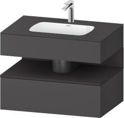 Duravit Studio F. A. Porsche Collection Ankastre lavabo tezgahlı dolap ünitesi ile birlikte 800 mm Grafit Mat QA4785080490010