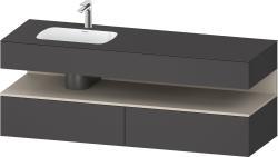 Duravit Studio F. A. Porsche Collection Ankastre lavabo tezgahlı dolap ünitesi ile birlikte 1600 mm Grafit Mat QA4795083490000