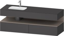 Duravit Studio F. A. Porsche Collection Ankastre lavabo tezgahlı dolap ünitesi ile birlikte 1600 mm Grafit Mat QA4795043490000