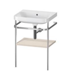 Duravit Happy D.2 c-shape Metal lavabo konsolu Taupe Süper Mat Ürün seti: c-shaped lavabo, Vitrifiye rengi: Beyaz Parlak, Batarya deliği sayısı: 0, Raf malzemesi: Yüksek yoğunluk HP4835N8383