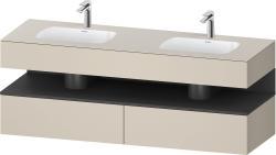 Duravit Studio F. A. Porsche Collection Ankastre lavabo tezgahlı dolap ünitesi ile birlikte 1600 mm Taupe Süper Mat QA4797049830010