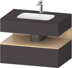 Duravit Studio F. A. Porsche Collection Ankastre lavabo tezgahlı dolap ünitesi ile birlikte 800 mm Grafit Süper Mat QA4785030800000