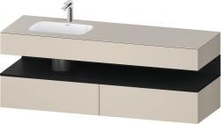 Duravit Studio F. A. Porsche Collection Ankastre lavabo tezgahlı dolap ünitesi ile birlikte 1600 mm Taupe Süper Mat QA4795016830000