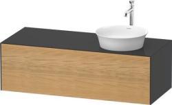Duravit White Tulip Asma dolap ünitesi Doğal Meşe masif Ön yüzey: Masif Doğal Meşe Mat, Masif ağaç, Gövde: Grafit Parlak, Boya, Tezgah: Grafit Parlak, Boya WT4977RH5H1
