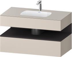 Duravit Studio F. A. Porsche Collection Ankastre lavabo tezgahlı dolap ünitesi ile birlikte 1000 mm Taupe Dekoru QA4786080910000