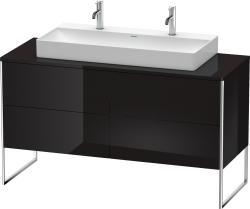 Duravit XSquare Yerden dolap ünitesi için tezgah 1400 mm Parlak Siyah XS4925M4040