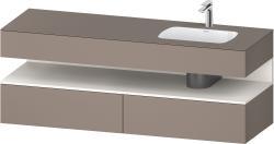 Duravit Studio F. A. Porsche Collection Ankastre lavabo tezgahlı dolap ünitesi ile birlikte 1600 mm Bazalt Mat QA4796084430010