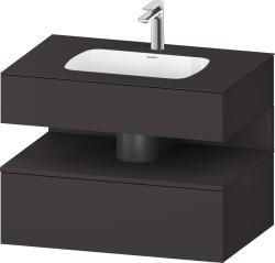 Duravit Studio F. A. Porsche Collection Ankastre lavabo tezgahlı dolap ünitesi ile birlikte 800 mm Grafit Süper Mat QA4785080800000
