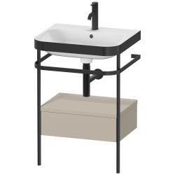 Duravit Happy D.2 metal konsollu ve çekmeceli c-bonded set 575 mm Taupe Saten Mat Lake HP4740O6060