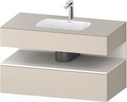 Duravit Studio F. A. Porsche Collection Ankastre lavabo tezgahlı dolap ünitesi ile birlikte 1000 mm Taupe Süper Mat QA4786084830000