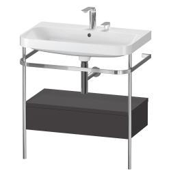 Duravit Happy D.2 metal konsollu ve çekmeceli c-shaped Set 775 mm Grafit Süper Mat HP4842E8080