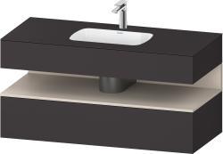 Duravit Studio F. A. Porsche Collection Ankastre lavabo tezgahlı dolap ünitesi ile birlikte 1200 mm Grafit Süper Mat QA4787091800010