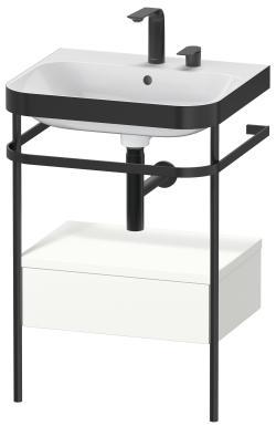 Duravit Happy D.2 metal konsollu ve çekmeceli c-bonded set 575 mm Beyaz Saten Mat Lake HP4740E3636