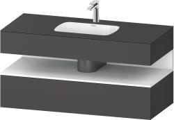 Duravit Studio F. A. Porsche Collection Ankastre lavabo tezgahlı dolap ünitesi ile birlikte 1200 mm Grafit Mat QA4787018490000